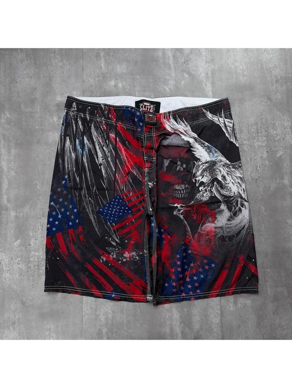 Y2K MMA Elite Surf Grunge Skull Gothic Baggy Board Shorts